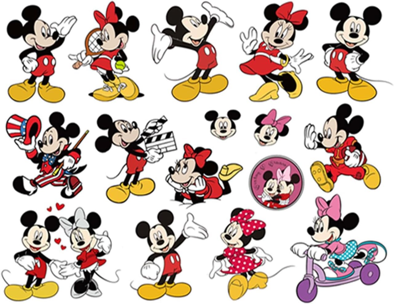 17pcs Colorful Mouse Stickers,Mouse Wall Decals, Stick Decorative Stickers, 15.7x23.5In - 40x60cm